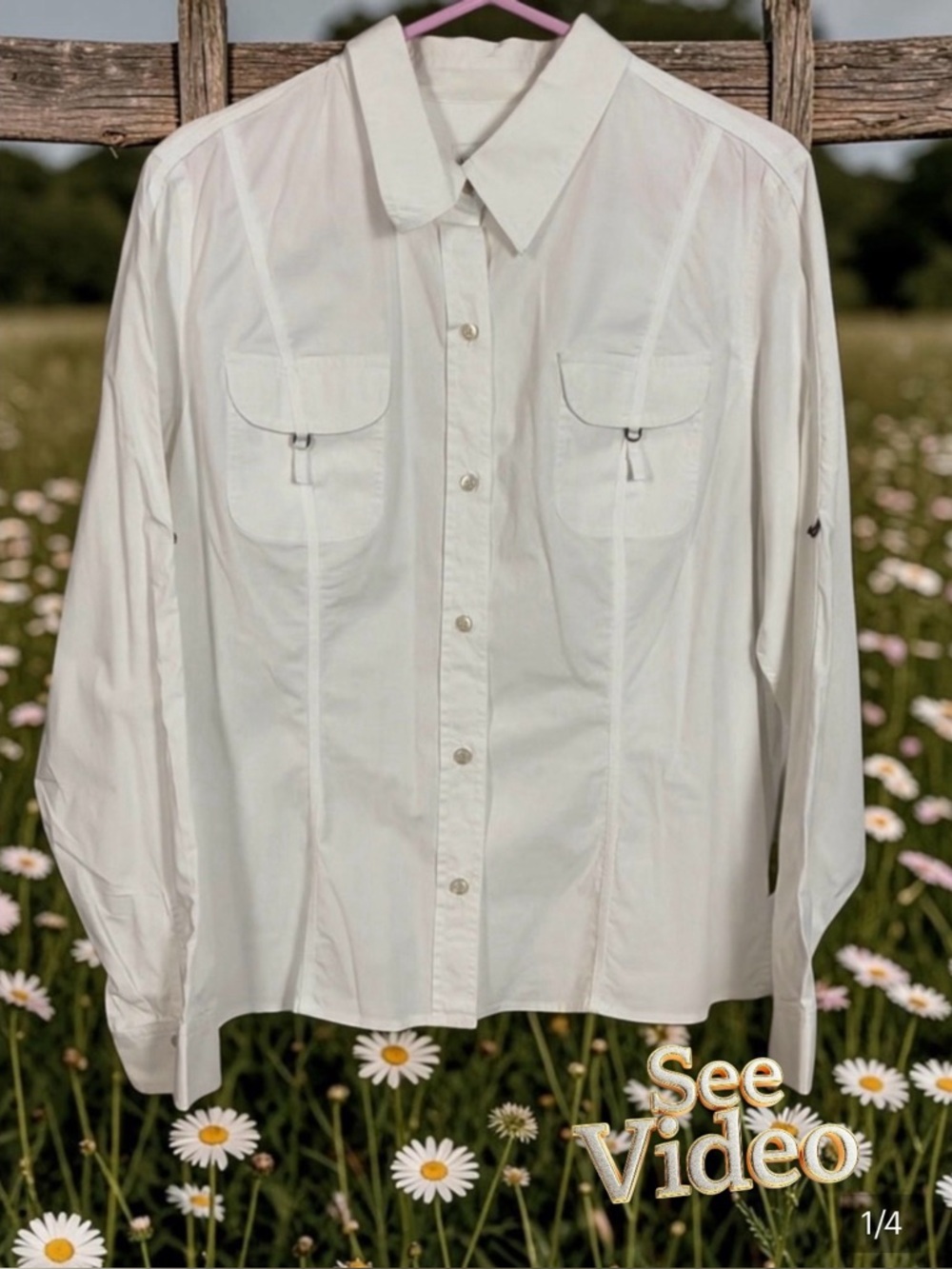 LIZ CLAIBORNE Long Sleeved White Blouse